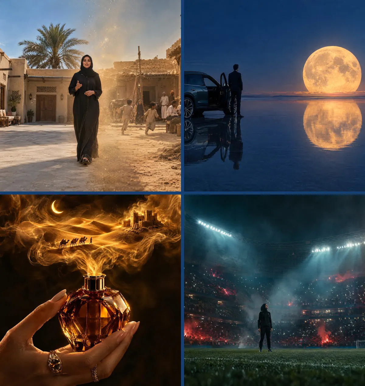 Four versions of one campaign in a grid