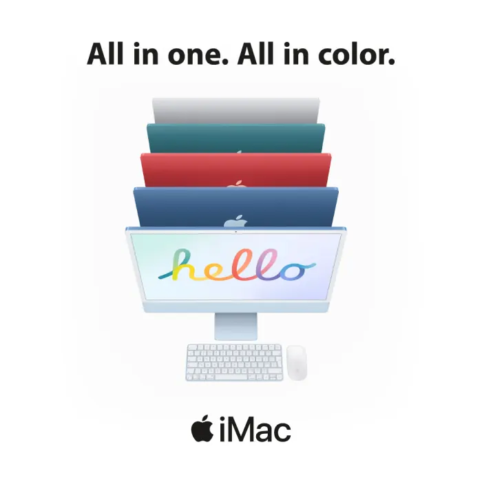iMac ad: All in one. All in color.
