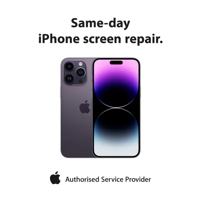 Same-day iPhone screen repair ad